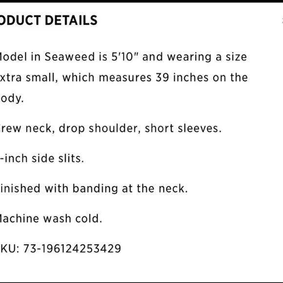 EILEEN FISHER Organic Pima Cotton Jersey T-Shirt Dress "Seaweed" F17OJ | Size L - Picture 12 of 12